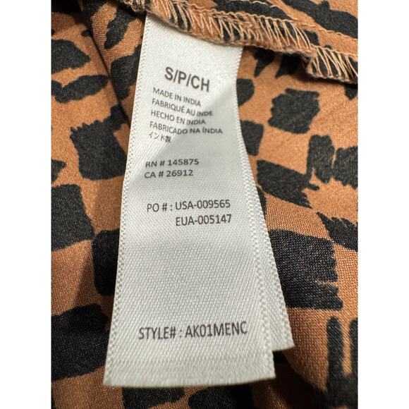 Amuse Society High Rise Midi Skirt Size S Tan Brown Black Leopard Animal Geo - Picture 6 of 9